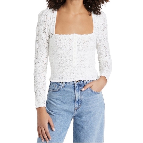 Free People Confection Top in English Cream - Picture 5 of 14